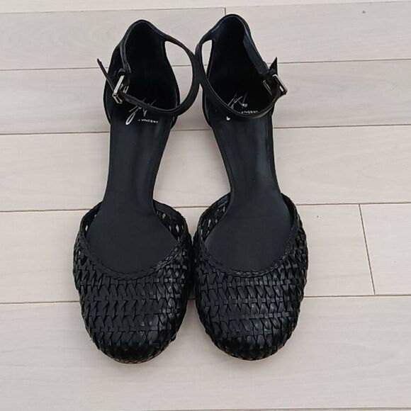 J Vincent Women's Weave Pattern Espadrille Flats Shoes Black 8.5M - Picture 2 of 6